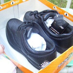 SAFE T STEP MEN'S CONFORT COMFORT SIZE 11W BLACK SLIP RESISTANT SOLE NEW IN BOX